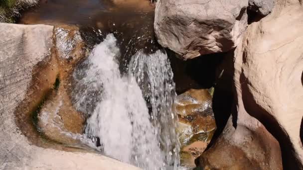 Belo desfiladeiro cachoeira córrego — Vídeo de Stock