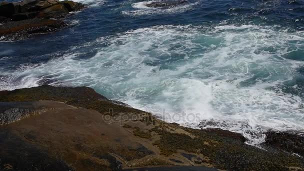 Wybrzeże Oceanu skaliste granitu — Wideo stockowe