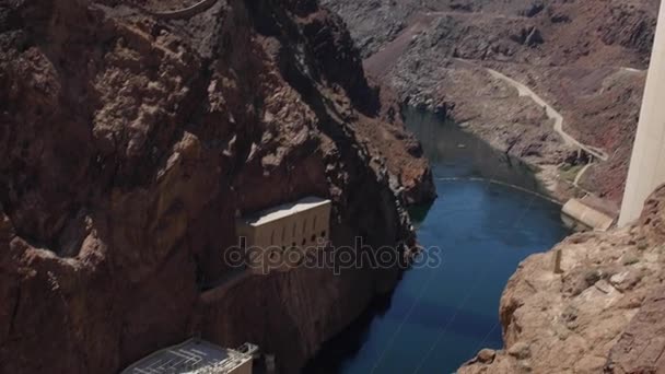 El enorme muro de la presa Hoover en Nevada — Vídeos de Stock