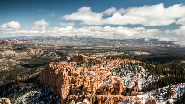 Snöiga Bryce Canyon National Park — Stockvideo