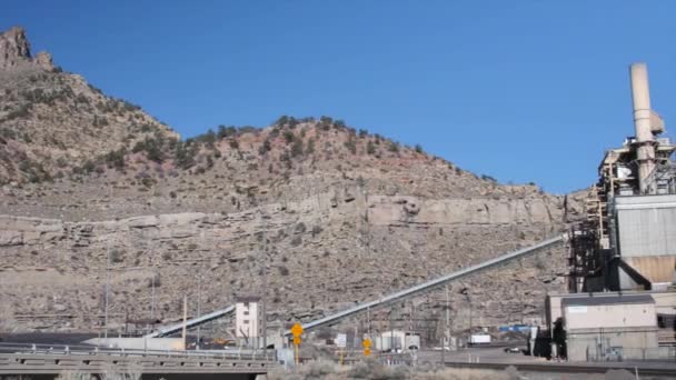 Stora industriella gruvdrift plan — Stockvideo