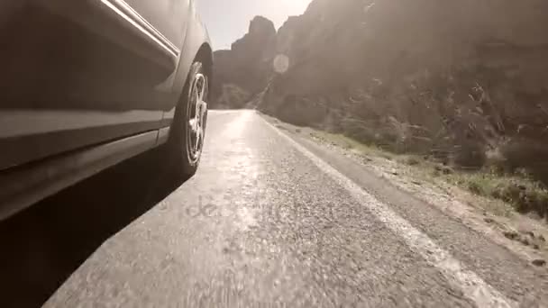 Car driving in desert — Stock Video