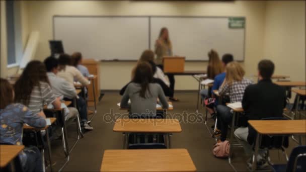 Professora universitária estudantes — Vídeo de Stock