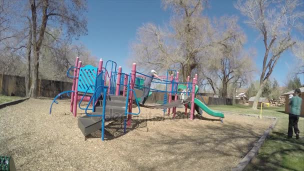 公園で子供を持つ家族のタイムラプス — ストック動画