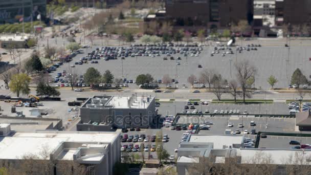 Aerial view of city traffic in Salt Lake — Stock Video