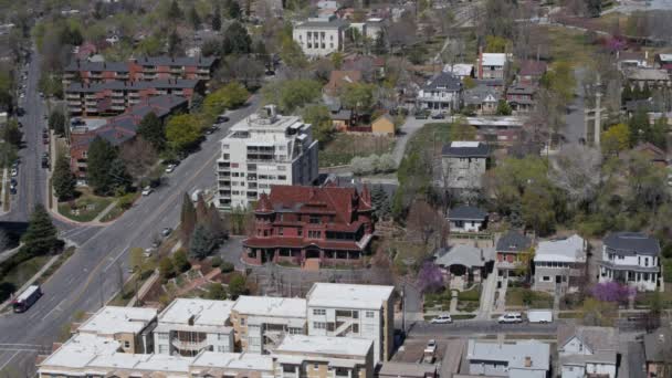 Luchtfoto van de lanen in Salt Lake City — Stockvideo