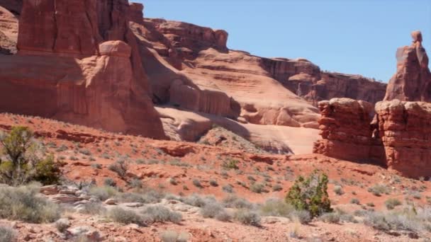 Arches Nationaal Park in het zuiden van Utah — Stockvideo