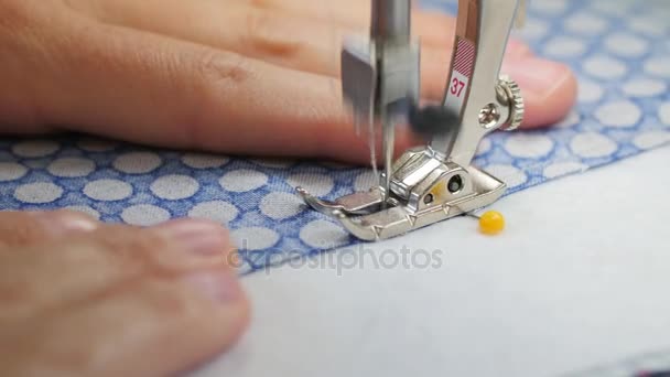 Woman working on sewing craft project — Stock Video