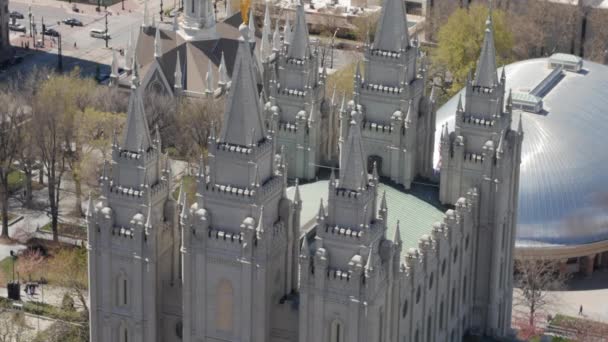 Der Mormonentempel in der Salzseestadt — Stockvideo