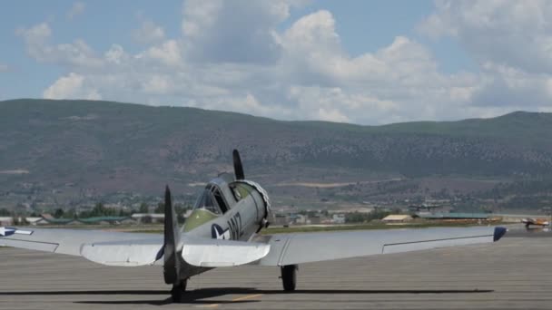 Editorial a B17 bomber lands at World War 2 — Stock Video