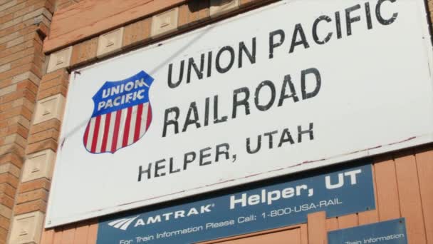 Señal del ferrocarril Union Pacific — Vídeo de stock