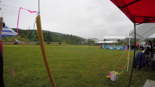 Editorial Tourists Watching Hammer Throw Highland Games — Stock Video