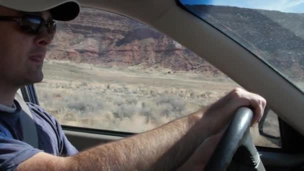 Carro dirigindo através do Parque Nacional — Vídeo de Stock