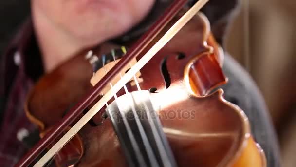 Man playing fiddle — Stock Video