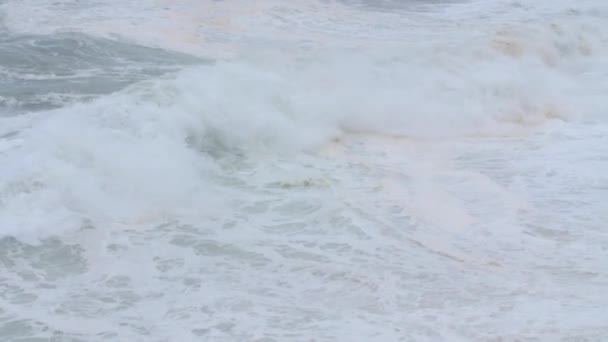 Olas que desembarcan en rocas en la costa del Cabo Bretón — Vídeo de stock