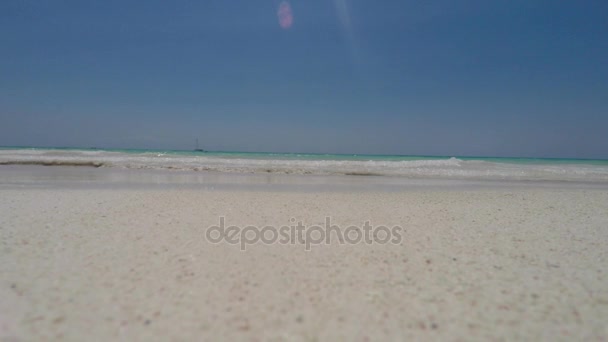 Vacker Karibisk Sandstrand Ocean Beach Och Vatten Nära Cancun — Stockvideo