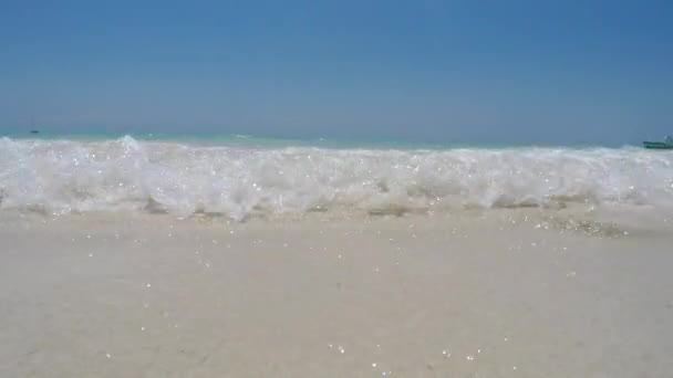 Una Bella Spiaggia Sabbia Caraibica Oceano Acqua — Video Stock