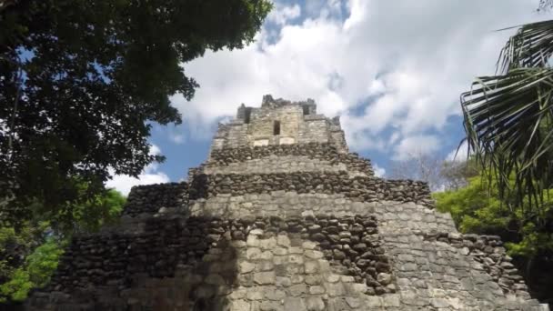 Удивительные Красивые Руины Майя Кобе Недалеко Канкуна — стоковое видео