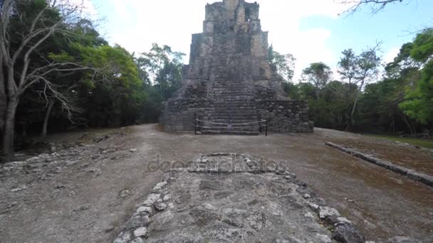 Oude Stenen Maya Ruïnes Coba Buurt Van Cancun — Stockvideo