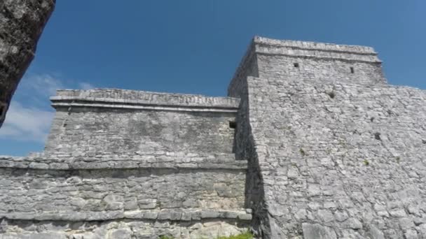 Beach Yan Maya Harabelerini Tulum Meksika — Stok video