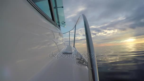 Boat Ocean Sunset — Stock Video