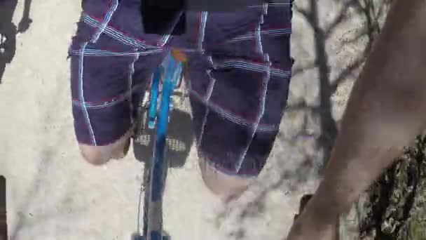 Guy Riding Bike Dirt Path Mexican Jungle — Stock Video