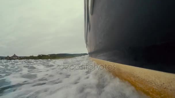 Baixo Tiro Velório Por Grande Barco Pesca Oceano — Vídeo de Stock