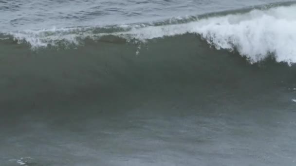 Movimento Lento Grandi Onde Oceaniche Tempesta — Video Stock