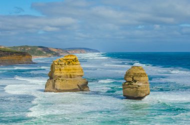 12 havariye yakın - kireçtaşı kaya oluşumu, Port Campbell Ulusal Parkı, Victoria, Avustralya