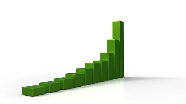 3D green chart — Stock Photo, Image