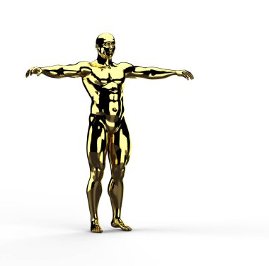 3D çizim altın adam