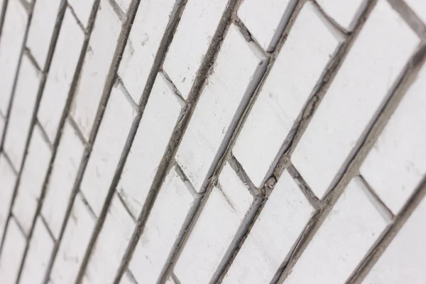 Mur blanc de briques angle de gros plan. Modèle comme fond. Diagonale . — Photo