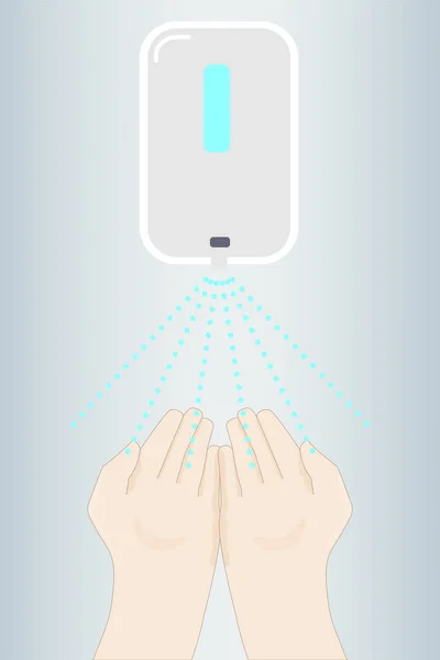 Alkol jeli Corona virüsü önleme ile otomatik el dezenfektanı temiz simgesi