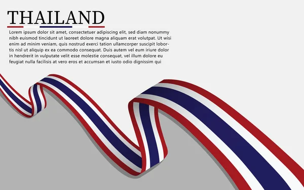 Metin ve boşluk ile gri arkaplanda dalgalı Tayland bayrağı