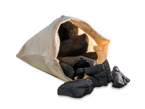 black wooden charcoal in fabric bag for deodorize bad smell or absorb humidity