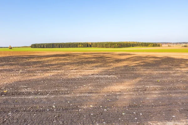 Paesaggio rurale polacco con campi autunnali con bel tempo — Foto Stock