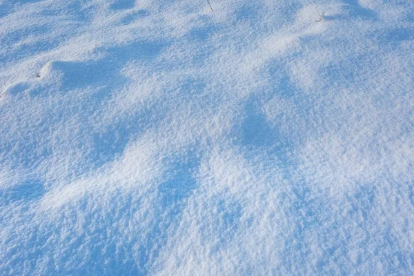 新鲜的雪躺在字段上的特写 — 图库照片