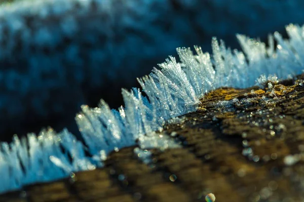 Gros plan de cristaux de neige ou de glace — Photo