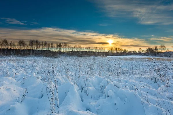 Neve coberta paisagem polonês . — Fotografia de Stock