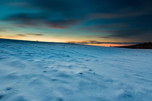 Colorful winter after sunset landscape — Stock Photo, Image