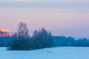 Lehçe tipik kış kırsal manzara