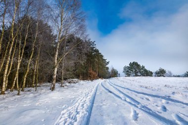 Lehçe tipik kış kırsal manzara