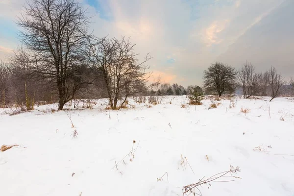 Poolse typische landelijke winterlandschap — Stockfoto