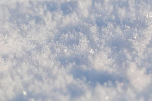 Снігові кристали у великому крупним планом — стокове фото