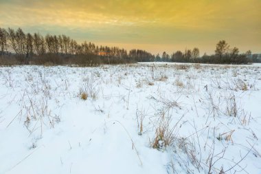 Lehçe tipik kış kırsal manzara