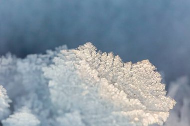 Büyük kar kristalleri yakın çekim