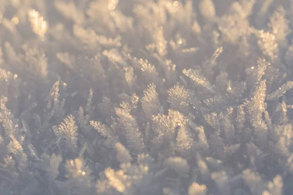 Κρύσταλλοι χιονιού σε μεγάλο κοντινό πλάνο — Φωτογραφία Αρχείου