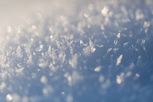 Cristales de nieve en gran primer plano — Foto de Stock