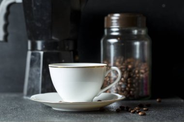 Espresso hazırlama araçları ile kahve kompozisyon