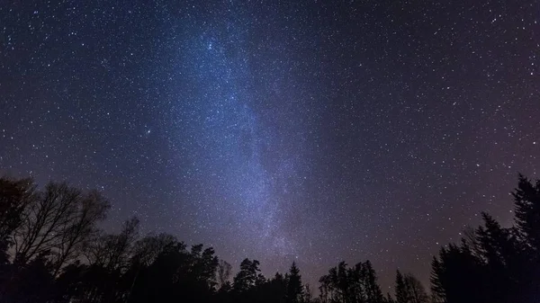 Belo céu noturno com forma leitosa — Fotografia de Stock